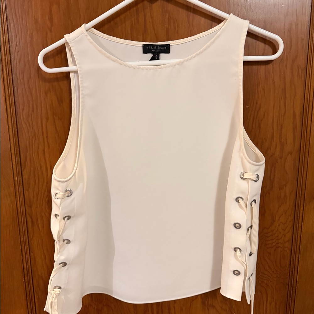 rag & bone white corset top